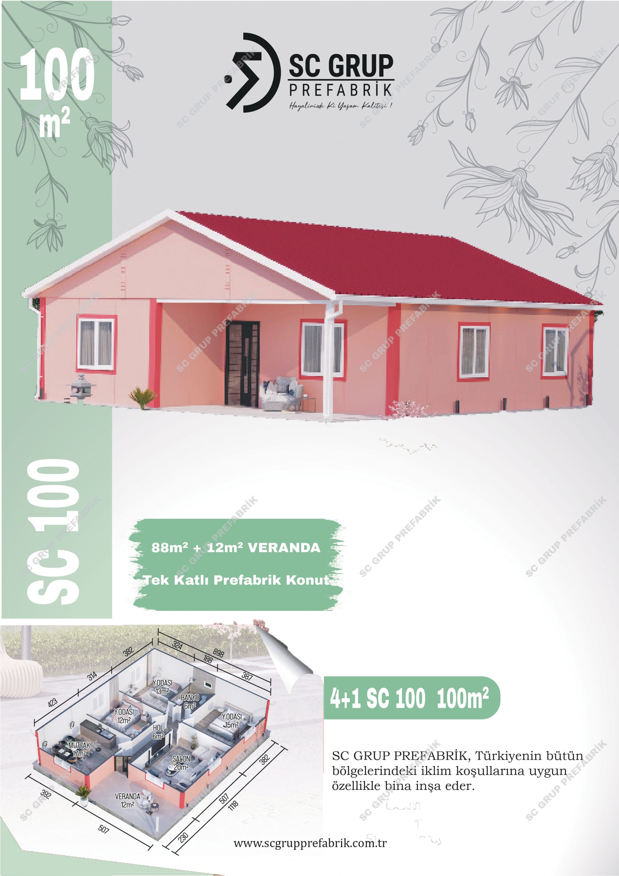 100 m� 4+1 Kampanyal� Prefabrik